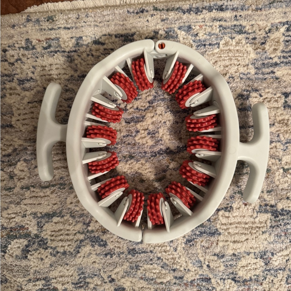Gray and Red Handheld Body Massage Roller